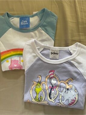 Care Bears Blue and Dr Seuss tees Bundle size 6/7